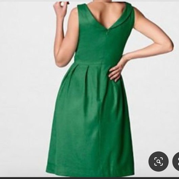 EUC LAN’SEND KELLY GREEN LINEN SHEATH DRESS SIZE 2 - Picture 4 of 11